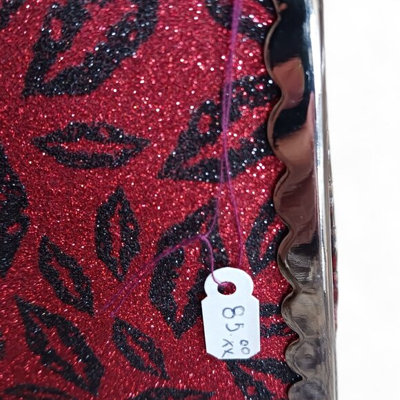 Black Crystal  Lips Two Way  Evening Mini Hand Bag Crossbody - Picture 12 of 12